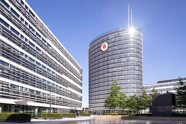 Die Vodafone-Deutschlandzentrale "Vodafone-Campus" in Düsseldorf. Fotonachweis: ©Vodafone
